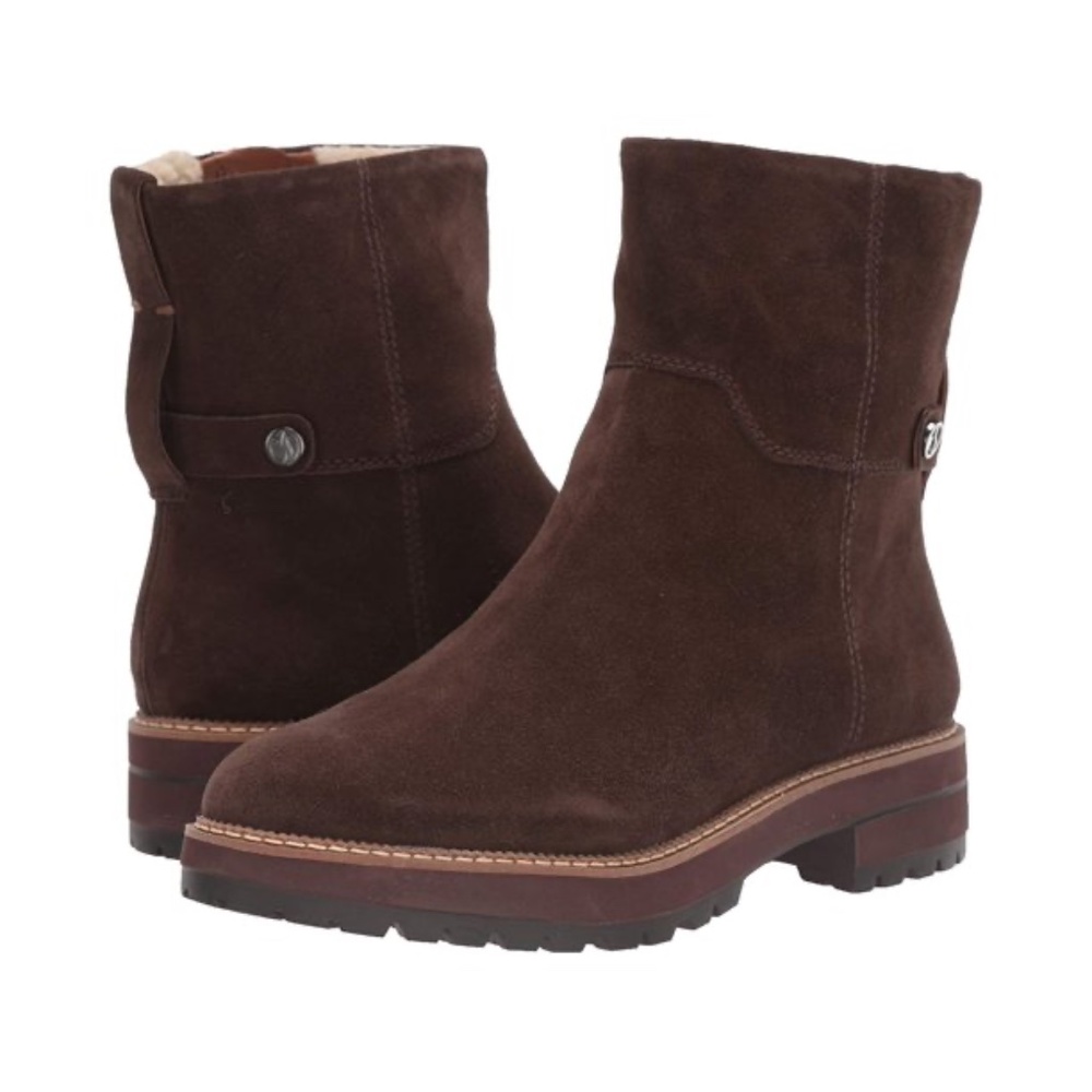 NWT Franco Sarto Women's Roalba Suede Waterproof Ankle Boot, Brown, Size 8